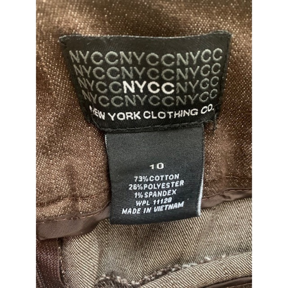 New York Clothing Co Brown Denim Mermaid Maxi Skirt Stretchy Paneled Size 10 - Picture 6 of 7